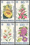Indonesia 1965 Myrtle/Lily/Balsam/Hibiscus/Flowers/Plants/Nature 4v set (n41120)