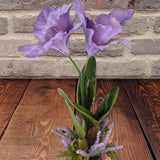 Vintage Cattleya Orchid W/O pot Silk Flowers Plants LAVENDER