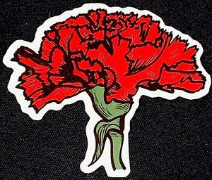 Beautiful Red  Carnation Sticker ????????????3??? X 2 1/2????GLOSSY?