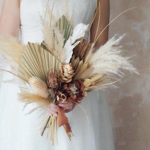 Wabi-sabi style Bouquet,Bridal bouquet pampas gras, boho wedding bouquet, bridesmaid bouquets