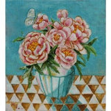 Hand painted Flowers painting Original oil painting 11x10 inches peonies painting