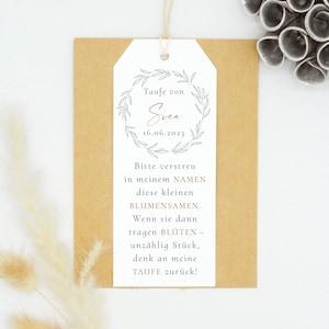Flower seed guest gift, baptism, flower seed bag, guest gift baptism flower seeds, guest gift baptism girl, collection "Olive"