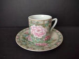 Vintage Demitasse Cup Lefton Pink Peony Flower (lot 522)