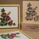 ROSE FLOWER Rubber Stamp~Flower Spray~Rose Bouquet~Wedding Birthday or Sympathy Stamp~Wood Mounted Stamp by Mountainside Crafts (21-28)