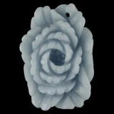 BE13204# Amazing Hand Carved Peony Flower Angelite Pendant Bead Gemstone 1 Pcs