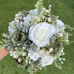 Ivory/Sage Green  natural look artificial wedding flowers