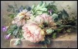 Still Life with Peonies - DIY Chart Counted Cross Stitch Patterns Needlework