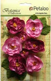 Ranunculus FUCHSIA - 8 Fabric Flowers + 6 Leaves 33-48mmAcross Botanica Pet L2b