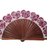 Bouquet fan, Hand fan, Spain fan, hand painted fan, flamenco fan, wedding fan, wood fan "Roses Bordeaux"