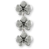 Orchid Jewelry Sterling Silver Handmade Orchid Flower Pendant  Or5-3p