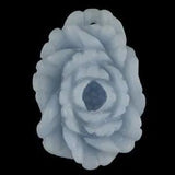 BG19600# Amazing Hand Carved Peony Flower Angelite Pendant Bead Gemstone 1 Pcs
