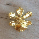 Orchid brooch Flower pendant pin Mori girl dark academia jewelry Vintage vegan pin