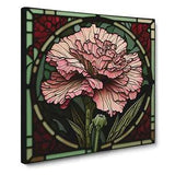 Carnation Flower Stained Glass Effect Canvas Print Wall Art Framed Picture Large