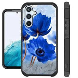 FUSION Case For Samsung Galaxy A54 Hybrid Phone Cover  PEONY BLUE FLOWER
