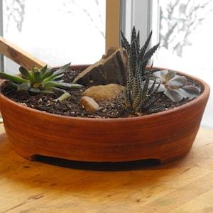 Large ( 4 inch to 14 inch) Succulent ceramic planter, Bonsai Planter. Plant pot. Round, various sizes available,  Made in Quebec, Canada