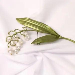 Pastoral Style Temperament Lily of The Valley Pearl Brooch Lily of The Valley Gr