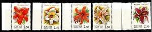 RUSSIA 2002 Lilies, Flowers FIVE STAMPS SET SC# 6689-6693 MNH