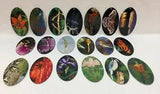 Nature Key Chains Steel Discs Wind Chime Crafts Birds Flowers Oval Set 20 U Pick