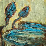 Abstract waterlilies oil painting on canvas Water Lily pond lotus miniature art