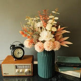 Artificial Autumn Bouquet Fake Hybrid Flowers Rose Dandelion High Quality Fall Gerbera Daisy Flower for Home Wedding Decoration
