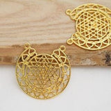 Antique Gold 2-Hole Necklace Pendants - Geometric Pendant - 35mm - 2pcs - 1mm Hole - CHR0573