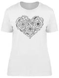Peony Flowers Heart Shaped Tee Women's -Image by Shutterstock
