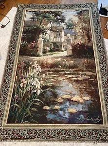 Large 54 x 80 Wall Hanging Tapestry "Lily Pond" by Vail Oxley