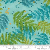 Moda Carolina Lilies Aqua 100% Quilt Cotton Floral Fabric Green Aqua Ferns BTY