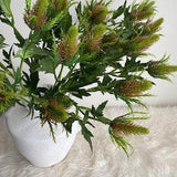Artificial Thistle Flower Stem - High Quality Faux Flower / DIY Floral / Sea Holly / Eryngium / Wedding / Home Decoration / Gifts / Green
