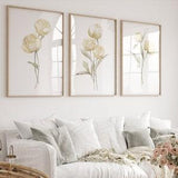Watercolor Peony Flowers, Set of 3 Prints, Peony Art Print, Abstract Modern Botanical Art, Spring Flowers, Farmhouse Wall Art, Florals
