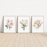 Pink Rose Wall Art, Blush Watercolor Flowers, Floral Art Prints, Floral Wall Art, Bedroom Wall Decor, Valentines Day Gift, Gift for Her