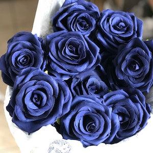 Navy Blue Rose, Flower Rose Head, 9cm High Quality Roses Head Only for Wedding Decoration Bouquets Centerpieces Flowers 10-100pcs