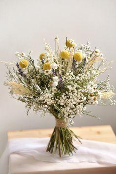 Meadow Wedding Bouquet/rustic Wedding Flower/ Dried Baby's Breath and Lavender Craspedia /daisy Flower/ Wild Flower/bridesmaid Gift - Etsy Flower Delivery