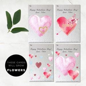 Bulk pack-Plantable Valentine Cards-Seed Heart-Valentine??s Day Cards for Kids-Teacher Valentine-Happy Valentines, Seed Paper Valentine Cards