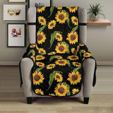 Black With Rustic Sunflower Pattern Furniture Slipcovers Armchair Recliner Sofa Couch Cover Protector Farmhouse Home Decor Chair Slip Cover