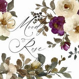 Burgundy Peony Flower Rose Clipart, Watercolor Wedding Cream White Rose Bouquet Clipart. WC507