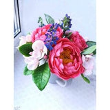 Flower arrangement with peonies apple and forget-me-nots iPink peonies peonies bouquet spring flowers flower composition blooming apple tree