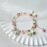 New Pearl Lily of the Valley Bracelet Fashionable Simple Literary Pink Gradient
