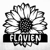 Custom Sunflower Metal Sign, Personalized Sunflower Name Sign, Flower Wall Decor, Outdoor Decor, Custom Gift, Home Decor, Sunflower Monogram