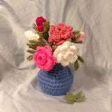 Crochet Flowers In A Vase Pattern, Rose Crochet Pattern, Crochet Rose Bouquet, Flower Arrangements, Mothers Day Gift, Roses Plants Pattern