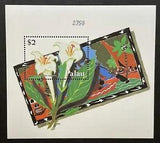 PALAU FLOWER STAMPS SOUVENIR SHEET 2002 MNH LILY COASTAL PLANT FLORA