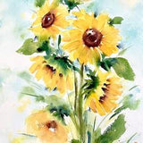 The Vibrant World of Sunflowers, Original Hand Painted Watercolor Art (Not Printed), Art, Watercolor Art, Wall Art
