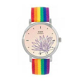 Toff London TLWS-70049 Ladies Purple Water Lilies Flower Watch