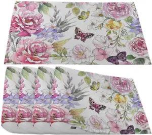 Moslion Peony and Rose Flowers Placemats,Beautiful Watercolor Pink Floral with B