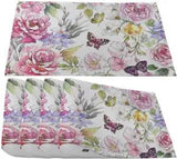 Moslion Peony and Rose Flowers Placemats,Beautiful Watercolor Pink Floral with B