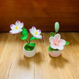 Crochet Butterfly orchid flower lily flower potted ornaments artifact handicraft home decor office plant Valentine's day gift