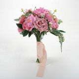 1pcs Pink Artificial Silk Flower Head Fake Plant Stem Material Package Combo Set For DIY Floral Arrangement Decor Fake Flower Mixed Flower