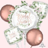 Love & Leaves Bridal Shower Balloon Bouquet | Eucalyptus and Rose Gold Greenery Wedding Shower Decoration
