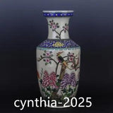 16"Treasure Chinese Porcelain Qing Guangxu Pastel Peony flower bird pattern vase