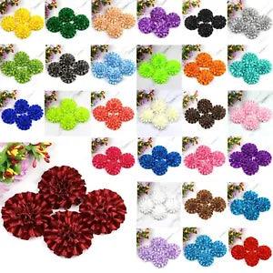 6/150pcs Ribbion Flower 29Color 2'' Carnation Satin Flower For DIY Crafts Decor
